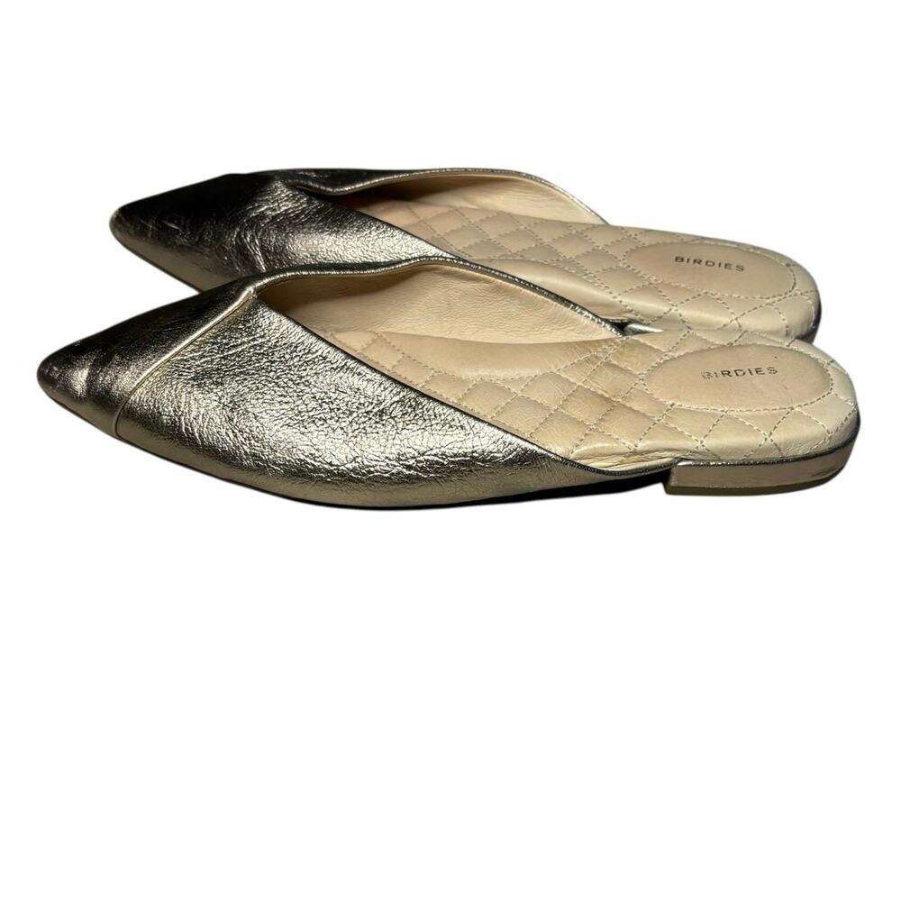 irdies The Swan Gold Leather Mule Flats Slip On Loafers Women's Size 8 Shoes